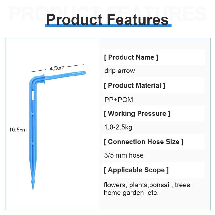 3 5mm 50m Hose Watering Arrows Steady Flow Dripper Way