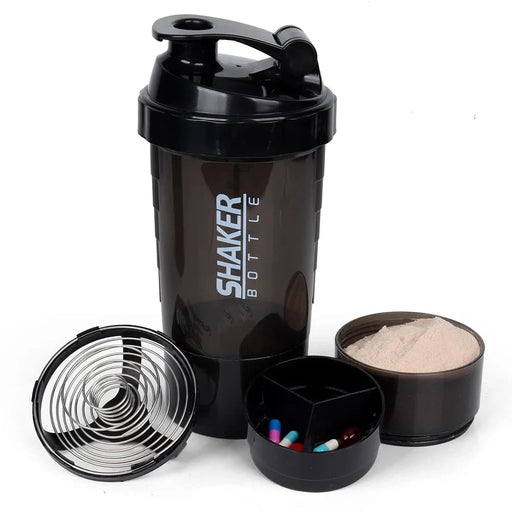 3 Layer Protein Shaker Bottle For Building Muscle