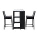 3 Pcs Outdoor Bar Table Stools Set Patio Furniture Dining