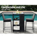 3 Pcs Outdoor Bar Table Stools Set Patio Furniture Dining