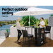 3 Pcs Outdoor Bar Table Stools Set Patio Furniture Dining