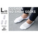 3 Pack Large White Cushion No Show Ankle Socks Non-slip