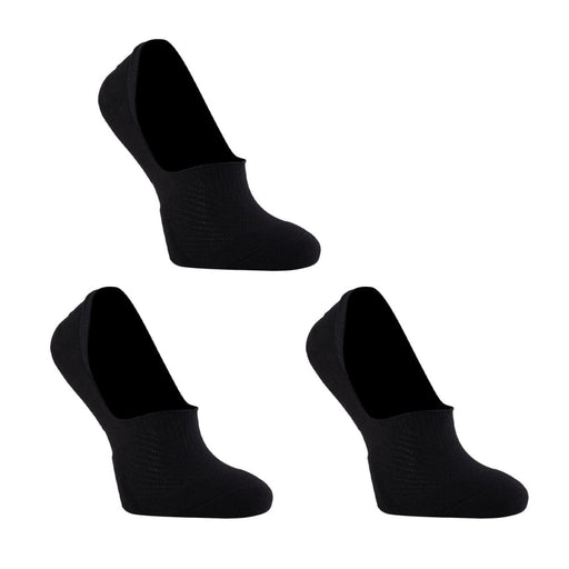 3 Pack Medium Black Cushion No Show Ankle Socks Non-slip