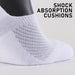 3 Pack Medium White Cushion No Show Ankle Socks Non-slip