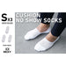 3 Pack Small White Cushion No Show Ankle Socks Non-slip