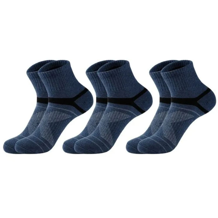 3 Pairs Mens Cotton Sports Socks Black Soft Breathable