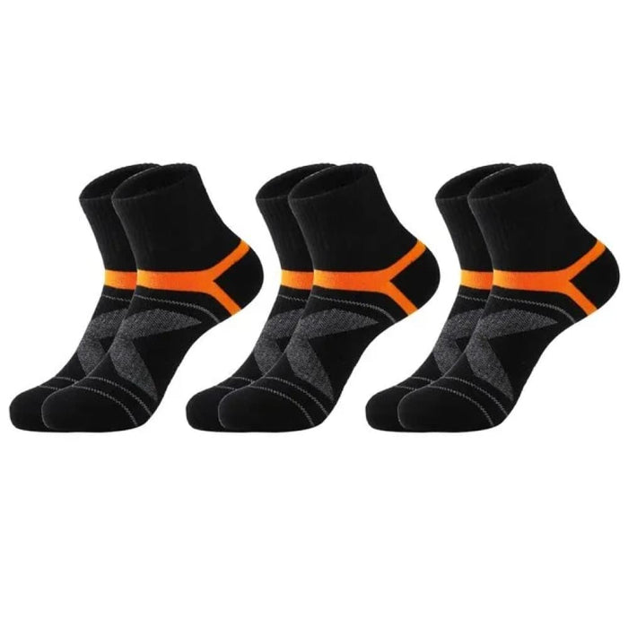 3 Pairs Mens Cotton Sports Socks Black Soft Breathable