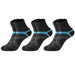 3 Pairs Mens Cotton Sports Socks Black Soft Breathable