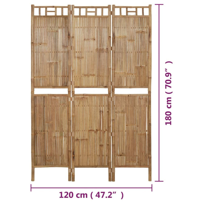 3-panel Room Divider Bamboo 120x180 Cm Taoian