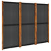 3-panel Room Divider Black 210x180 Cm Tokoik