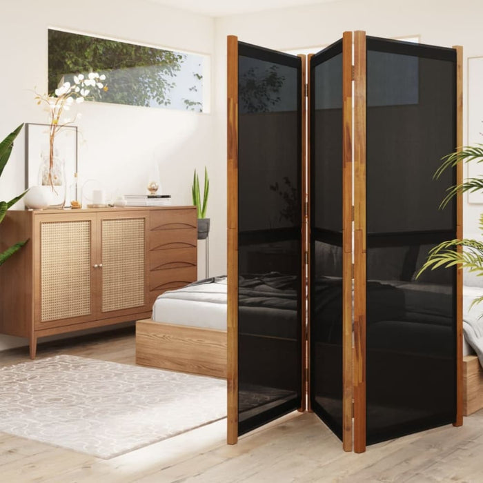 3-panel Room Divider Black 210x180 Cm Tokoik