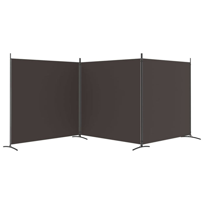 3-panel Room Divider Brown 525x180 Cm Fabric Tpbxik