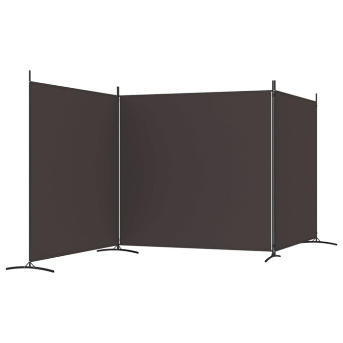 3-panel Room Divider Brown 525x180 Cm Fabric Tpbxik