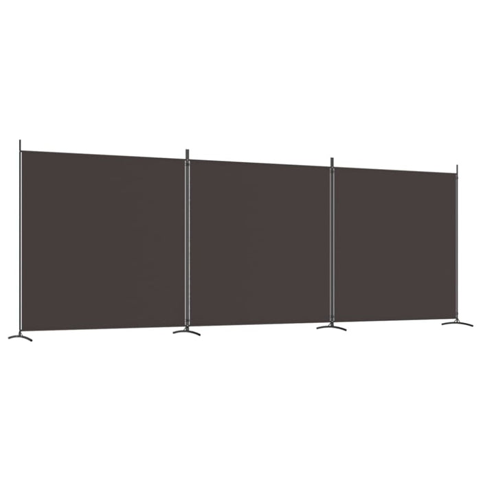 3-panel Room Divider Brown 525x180 Cm Fabric Tpbxik