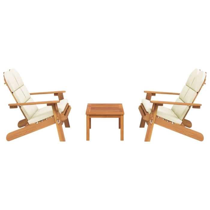 3 Piece Adirondack Garden Lounge Set Solid Wood Acacia