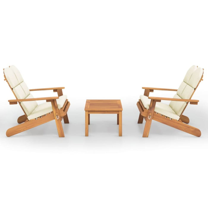 3 Piece Adirondack Garden Lounge Set Solid Wood Acacia