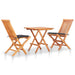 3 Piece Bistro Set With Anthracite Cushions Solid Teak Wood