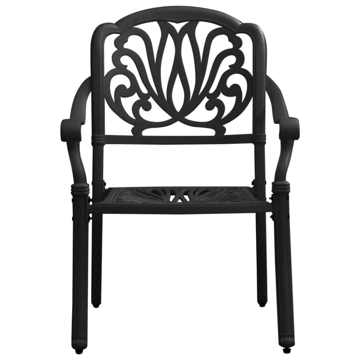 3 Piece Bistro Set Cast Aluminium Black Tbibpll