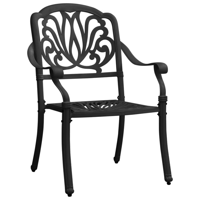 3 Piece Bistro Set Cast Aluminium Black Tbibpll