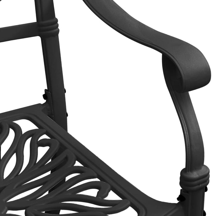 3 Piece Bistro Set Cast Aluminium Black Tbibpll