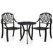 3 Piece Bistro Set Cast Aluminium Black Tbibpll