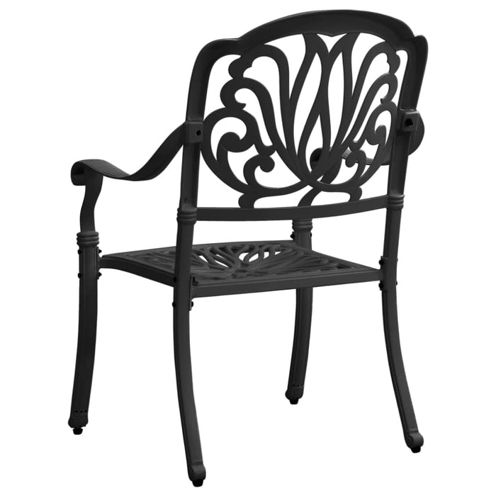 3 Piece Bistro Set Cast Aluminium Black Tbibpll