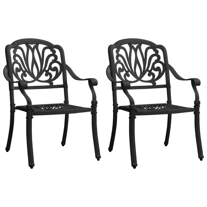 3 Piece Bistro Set Cast Aluminium Black Tbibpll