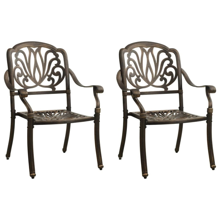 3 Piece Bistro Set Cast Aluminium Bronze Tbibplp