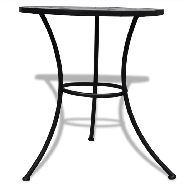 3 Piece Bistro Set Ceramic Tile Black And White Xioiix