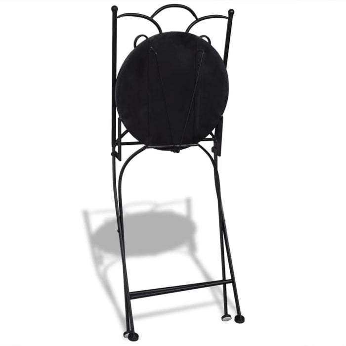 3 Piece Bistro Set Ceramic Tile Black And White Xioiix