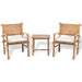 3 Piece Bistro Set With Cushions Bamboo Aonkx