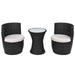 3 Piece Bistro Set With Cushions Poly Rattan Black Atoox