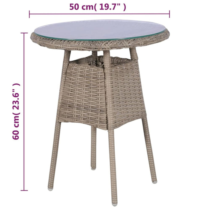 3 Piece Bistro Set With Cushions Poly Rattan Brown Aaoak