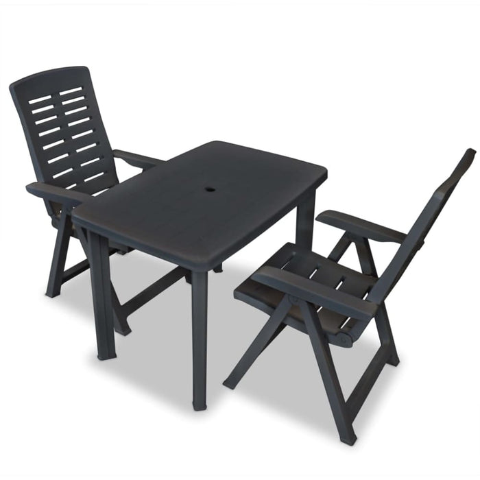 3 Piece Bistro Set Plastic Anthracite Xipbnt