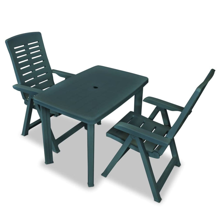 3 Piece Bistro Set Plastic Green Xipbin