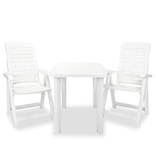 3 Piece Bistro Set Plastic White Xipbit