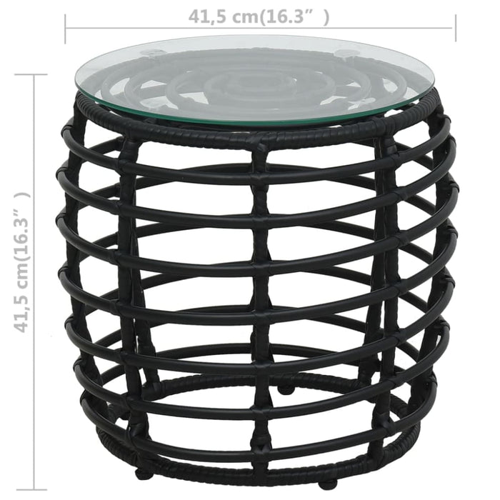 3 Piece Bistro Set Poly Rattan Black Anpik