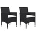 3 Piece Bistro Set Poly Rattan And Tempered Glass Black