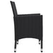 3 Piece Bistro Set Poly Rattan And Tempered Glass Black