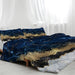 3 Piece Blue Gold Marble Duvet Set With 2 Pillow Shams