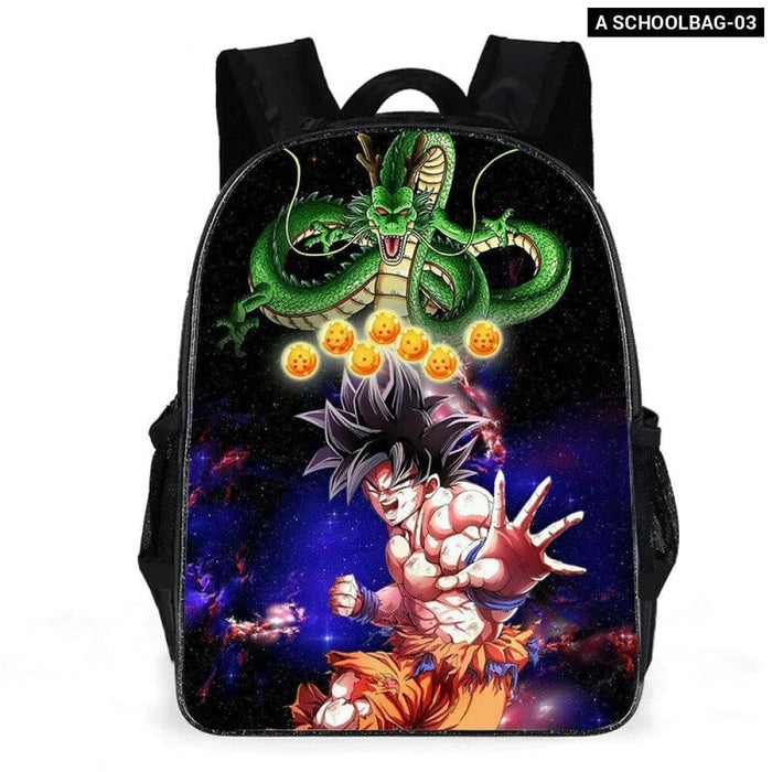 3 Piece Dragon Ball School Bag Set For Students