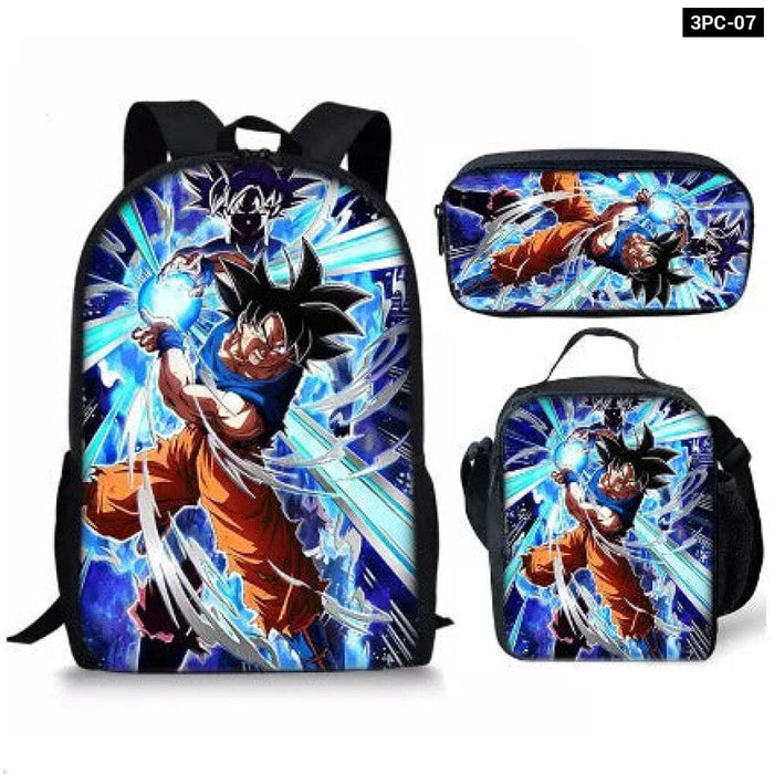 3 Piece Dragon Ball School Bag Set For Students