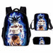 3 Piece Dragon Ball School Bag Set For Students