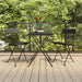 3 Piece Folding Bistro Set Black Poly Rattan Tokknk