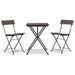 3 Piece Folding Bistro Set Brown Poly Rattan Tokkkb