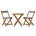 3 Piece Folding Bistro Set With Cushions Solid Wood Acacia