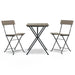 3 Piece Folding Bistro Set Grey Poly Rattan Tokkko