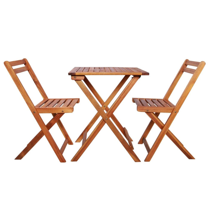 3 Piece Folding Bistro Set Solid Acacia Wood Aabop