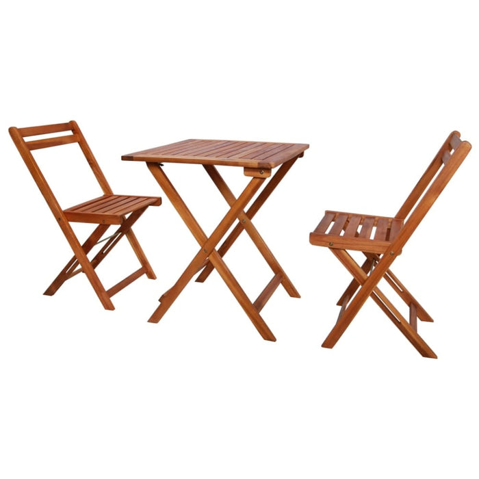 3 Piece Folding Bistro Set Solid Acacia Wood Aabop