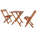 3 Piece Folding Bistro Set Solid Acacia Wood Aabop